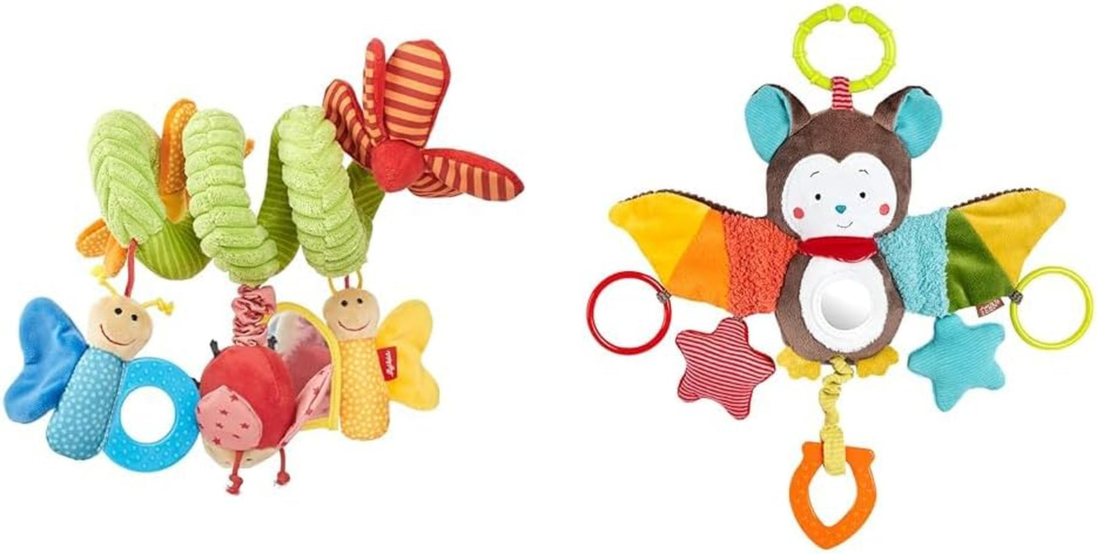 SIGIKID 42249 Aktivní spirálový motýl Baby Activity On Tour dívčí hračka doporučená od narození vícebarevná Bebe Toys Naty Shop Pack s pálkou Vícebarevná