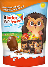 Kinder Mini Friends Křupavé sušenky s karamelovou příchutí 122g – Mléčná čokoláda se sušenkami a mléčnou náplní – Velikonoční figurky – Velikonoční čokoláda a cukroví – Velikonoční dárek