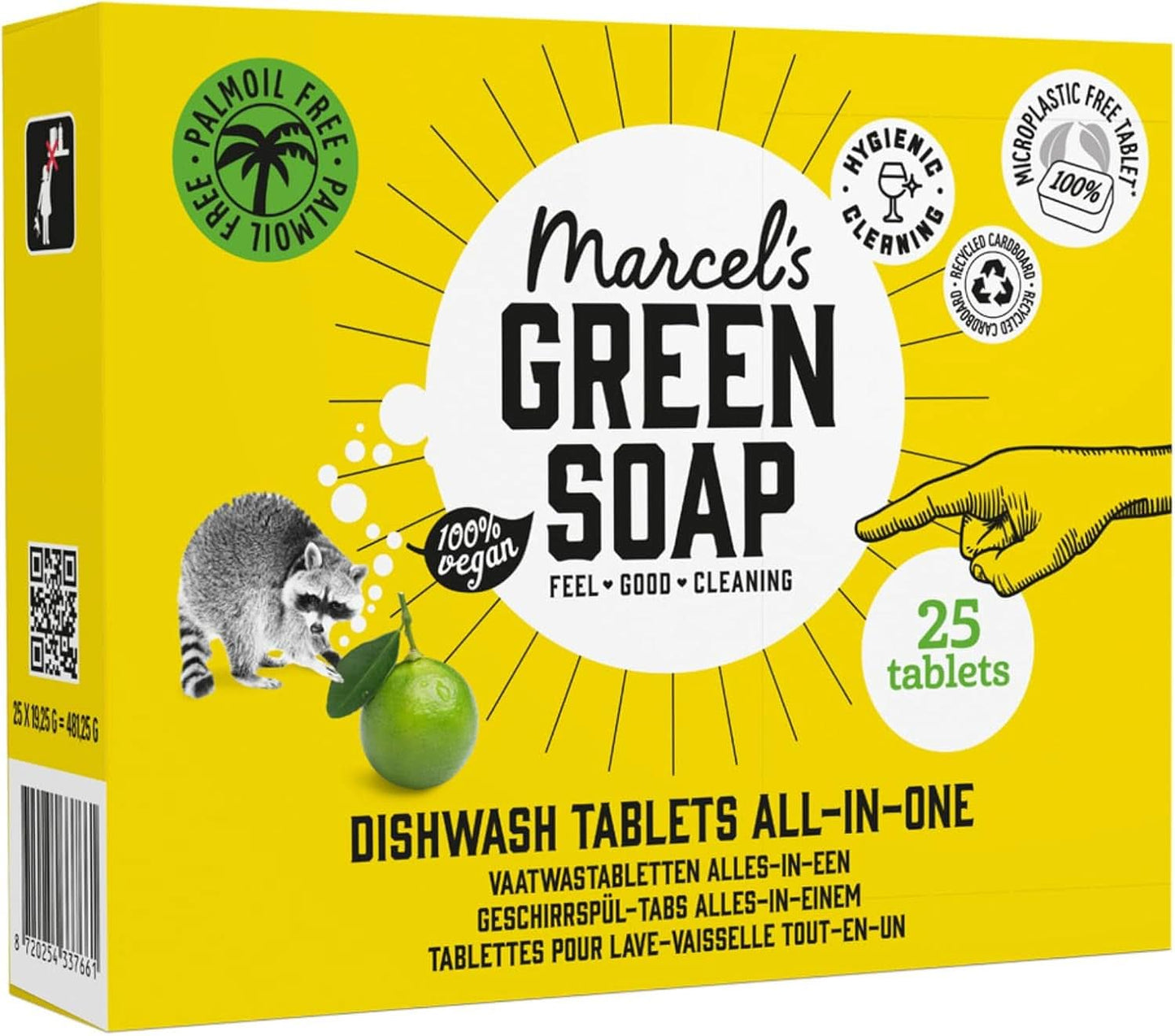 Marcel'S Green Soap Kartičky do myčky nádobí All-In-One - Grapefruit & Limetka - 25 kusů Kuchyňské čisticí prostředky Naty Shop