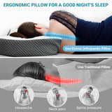 Elviros Memory Foam Ortopedický polštář Polštář proti bolesti krku Polštář na spaní Ergonomický Polštář na krk Polštář na podporu krku Polštář proti chrápání pro postranní spáče Žaludeční pražce Bílé Ortopedické polštáře na krk Naty Shop