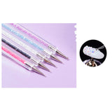 Sada 5 ks Stück Nagel Pinsel, Nageldesign Pinsel, Nail Art Dotting Tools, oboustranné profesionální akrylové pero na zdobení nehtů pro DIY Nail Art Design