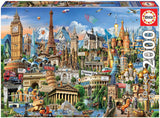 Educa - Puzzle 2000 dílků pro dospělé | Orientační body Evropy, puzzle 2000 dílků pro dospělé a děti od 14 let, Turistické atrakce (17697) Puzzle Naty Shop Výchozí název