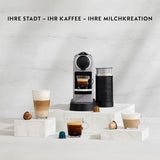 Espresso kávovar s kapslemi Nespresso XN761B Citiz&Milk | Automatický pohotovostní režim | 1260 wattů | Objem nádržky na vodu: 1 l | Tlak čerpadla: 19 bar | Stříbro