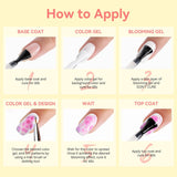 Makartt Blooming Gel Lak na nehty - 15ml Blooming Gel nail Polish Extender s mramorovou barvou, gelovou barvou, DIY manikúrou na nehty, květinami, zvířaty, akvarelem, kouzelnou manikúrou