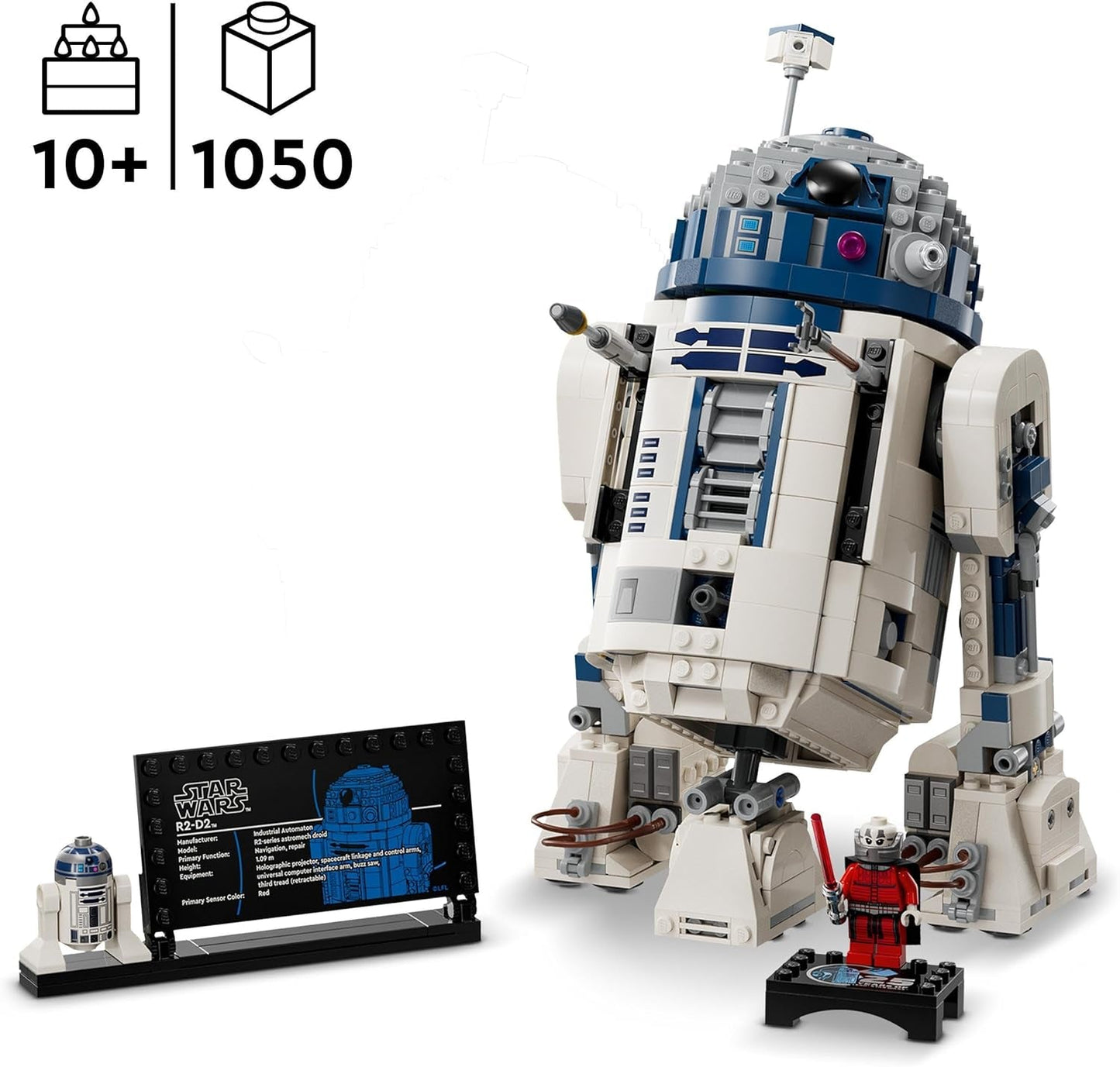 Sada modelů LEGO Star Wars R2-D2 pro děti, chlapce a dívky, sestavitelná figurka droida s minifigurkou Dartha Maleka k 25. výročí a dekoračním talířem, kolekce Nápad na dárek 75379 Stavebnice Besuche den LEGO-Store