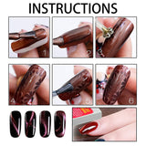 Nail Art Werkzeug Magnetstift, 10 Stück Nagel Magnet Stick Tool Tool, Nagel Magnet Stift Und Starker Magnet Stock Punktierungsstifte Für DIY 3D Magnetics Katzenauge UV Gel Polnisch Nagel Kunst