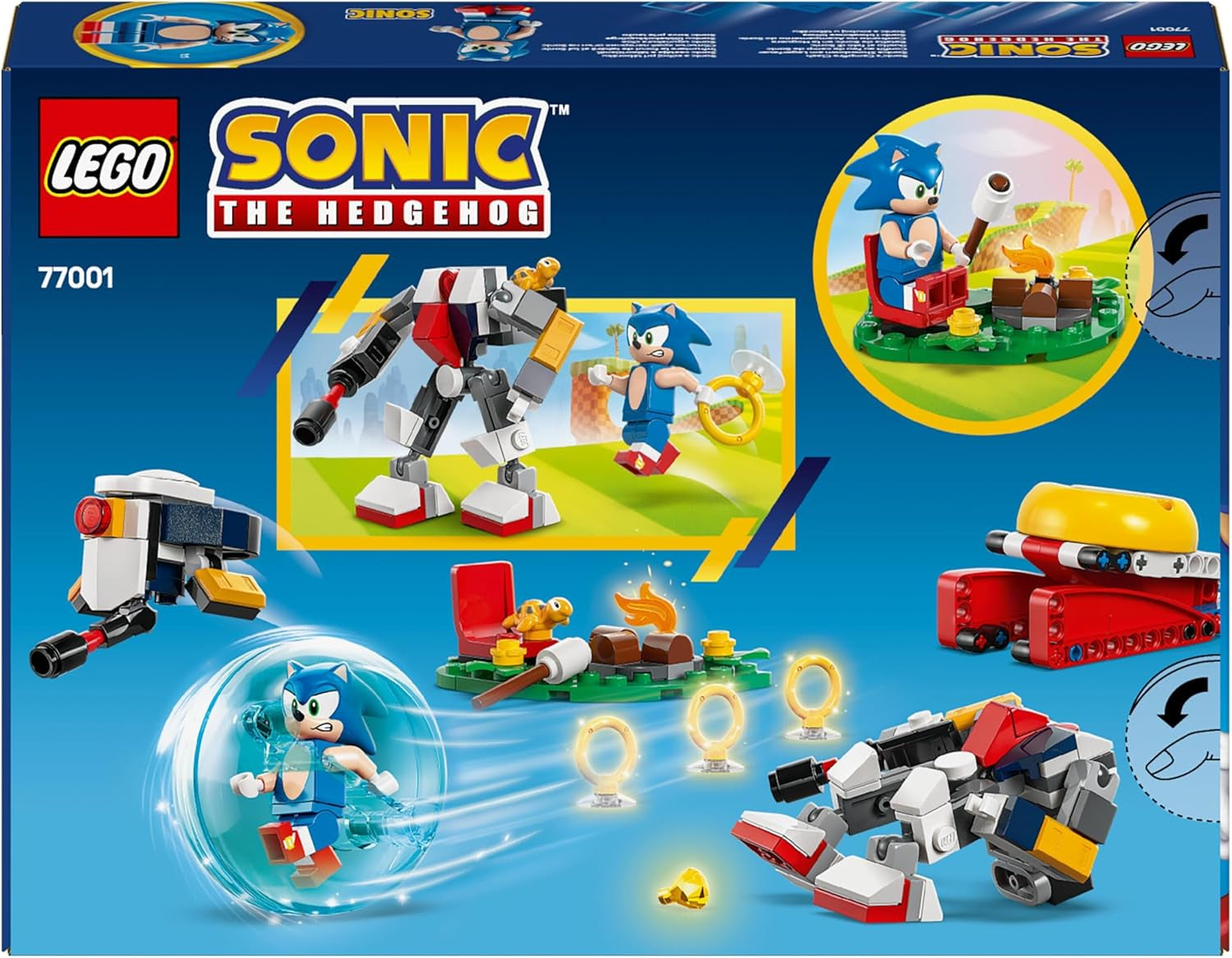 LEGO Sonic the Hedgehog Sonics Showdown at the Campfire Hra Hračka pro děti a fanoušky videoher Stavebnice pro chlapce a dívky 7letá dobrodružná sada Sběratelské 77001 stavebnice Beuche den LEGO-Store