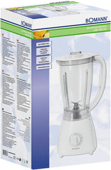 Bomann 378 CB Universalmixer Zum Pürieren, Schlagen, Zerkleinern, Shaken Und Mixen, Ice Crush-Funktion, Kraftvoller 500 Watt-Motor, Abnehmbarer Mixbehälter Mit 1,5 l, Edelstahlmesser, Weiß, UM 378 CB Kitchen Naty Shop