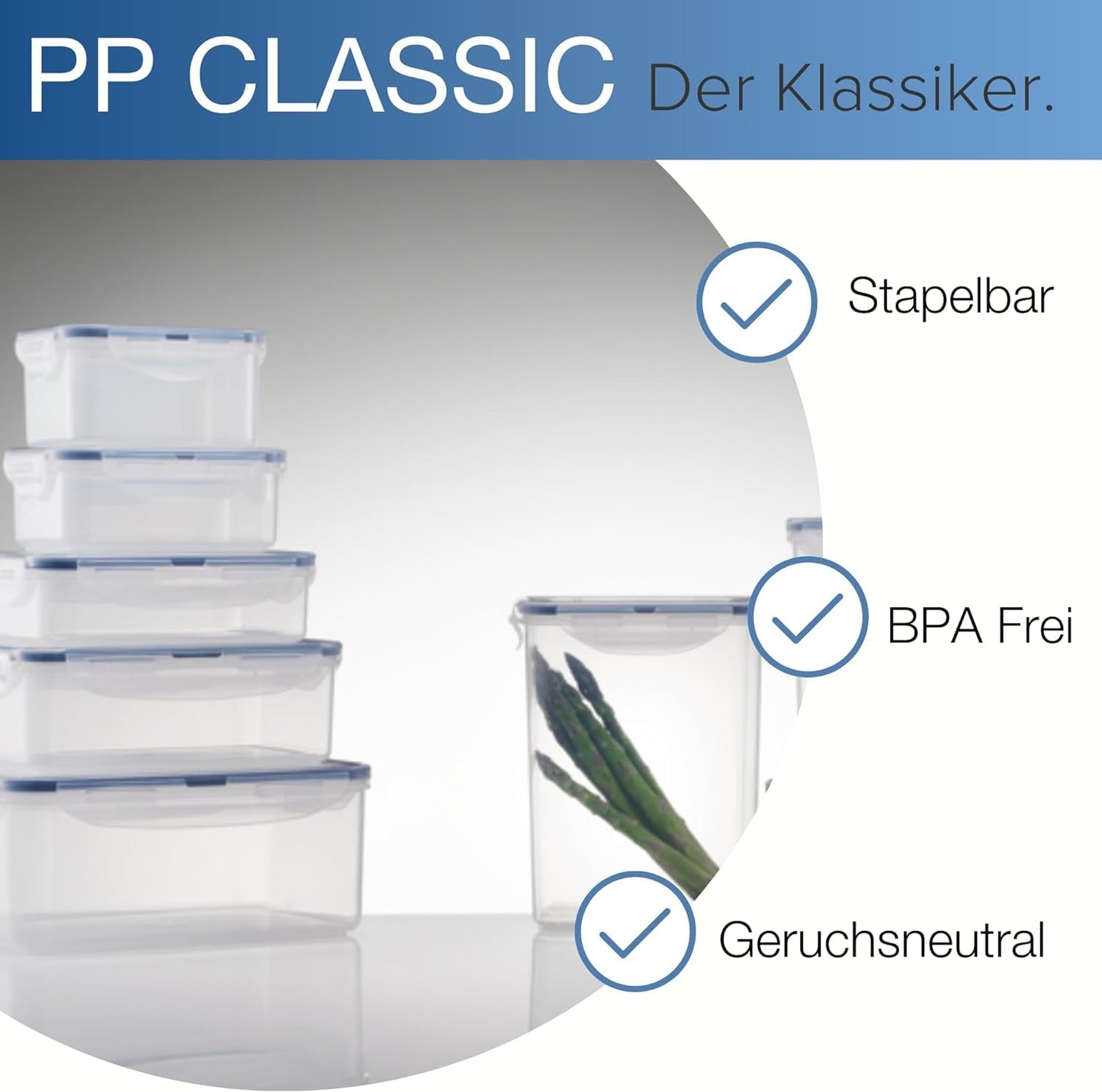 Sada dóz LocknLock PP Classic 5ks | 180ml, 350ml, 600ml, 870ml, 3,6L | 100% vzduchotěsné a vodotěsné | bez BPA | organizér do mrazničky a chladničky | vhodné do myčky a mikrovlnné trouby Naty Shop boxy na skladování potravin