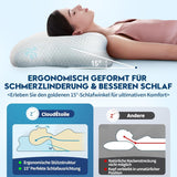 Cloudétoile Neck Polštář Paměťový pěnový polštář - Ergonomický ortopedický polštář 2 v 1 Visco Foam Polštář Boční spánek Polštář s podporou krku Výškově nastavitelná paměťová pěna Polštář Bílá 64X38X12cm Krční ortopedické polštáře Naty Shop