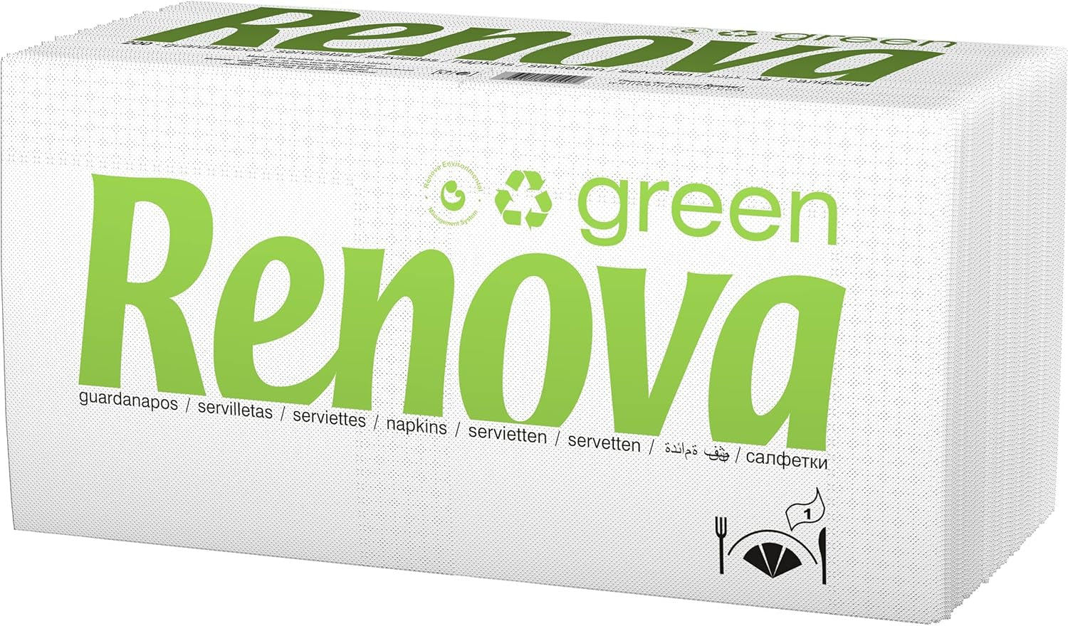 Renova – Renovagreen Tissues, 200 Tissues, Recyklovaný papír, Evropská ekoznačka, Standardní velikost