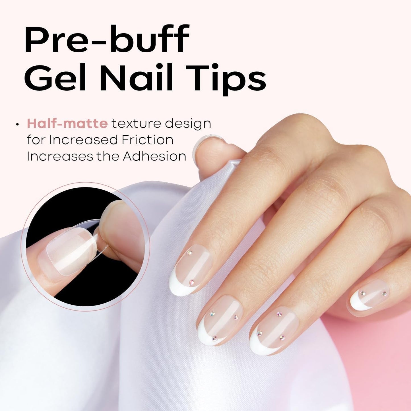Modelones Nail Tips 510 kusů – sada nehtových špiček s úplným krytem, ​​sada gelových špiček, předleštění špiček na nehty s PMMA pryskyřicí, umělé nehty pro lepení nail art DIY, krátký squoval