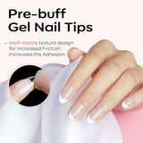Modelones Nail Tips 510 kusů – sada nehtových špiček s úplným krytem, ​​sada gelových špiček, předleštění špiček na nehty s PMMA pryskyřicí, umělé nehty pro lepení nail art DIY, krátký squoval