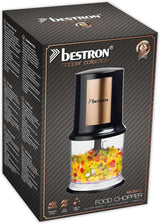 Bestron Elektrischer Multi-Zerkleinerer, Universalzerkleinerer Mit Zwei Schneidemessern & 500 ml Kapazität, Große Pulstaste, 400 Watt, Barva: Kupfer Kitchen Naty Shop