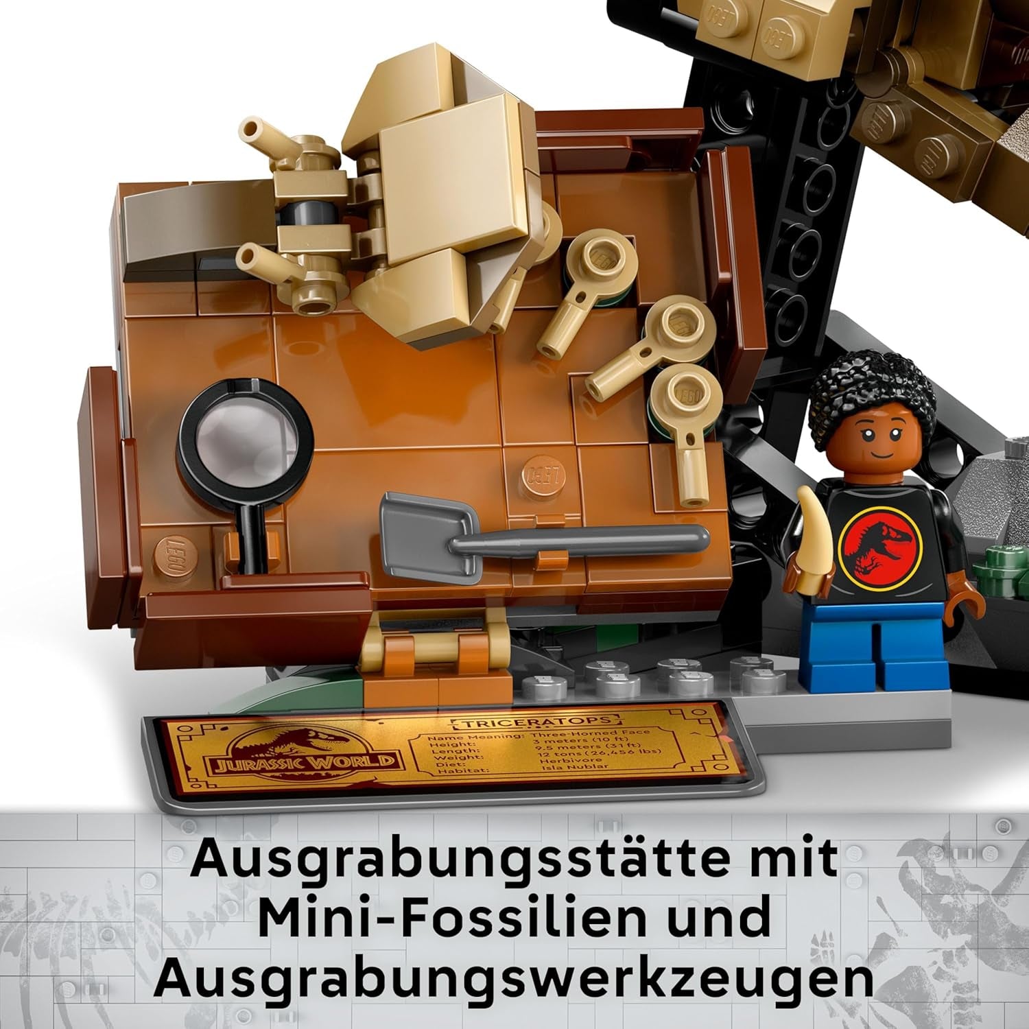 LEGO Jurassic World Dinosaur Fossils: Model lebky Triceratopse, hračka dinosaura pro kluky a dívky od 9 let, dárek pro děti a fanoušky Jurský svět 76969 Stavebnice Besuche den LEGO-Store