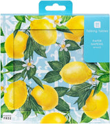 Mluvící stolky 20 X papírové ubrousky Lemon 20 Pack | Živé tématické jednorázové nádobí pro nezapomenutelná setkání, letní večírky, svatební sprchy, obědy, světlé