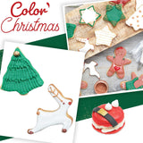Scrapcooking - Sada 3 práškových vánočních potravinářských barviv - červená, zelená, zlatá - Jedlé potravinářské barvivo na pečení, dorty, sušenky, pečivo, těsto, fondán - vánoční ozdoby - 4018