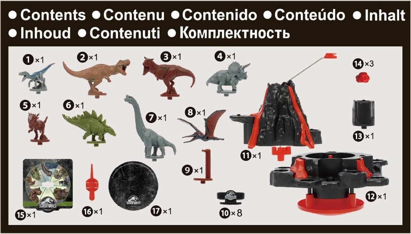 EPOCH Games – Jurassic World Trembling Volcano 7509 Dinosaur Toy desková hra pro děti od 4 let