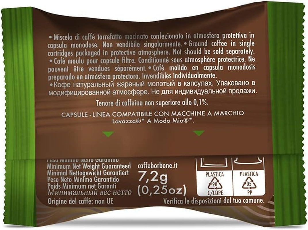 Caffè Borbone Don Carlo Dek Entkofeinierte Kaffeemischung - 50 Kapseln - Kompatibilní s Lavazza®* A Modo Mio®* Haushalts-Espressomaschinen