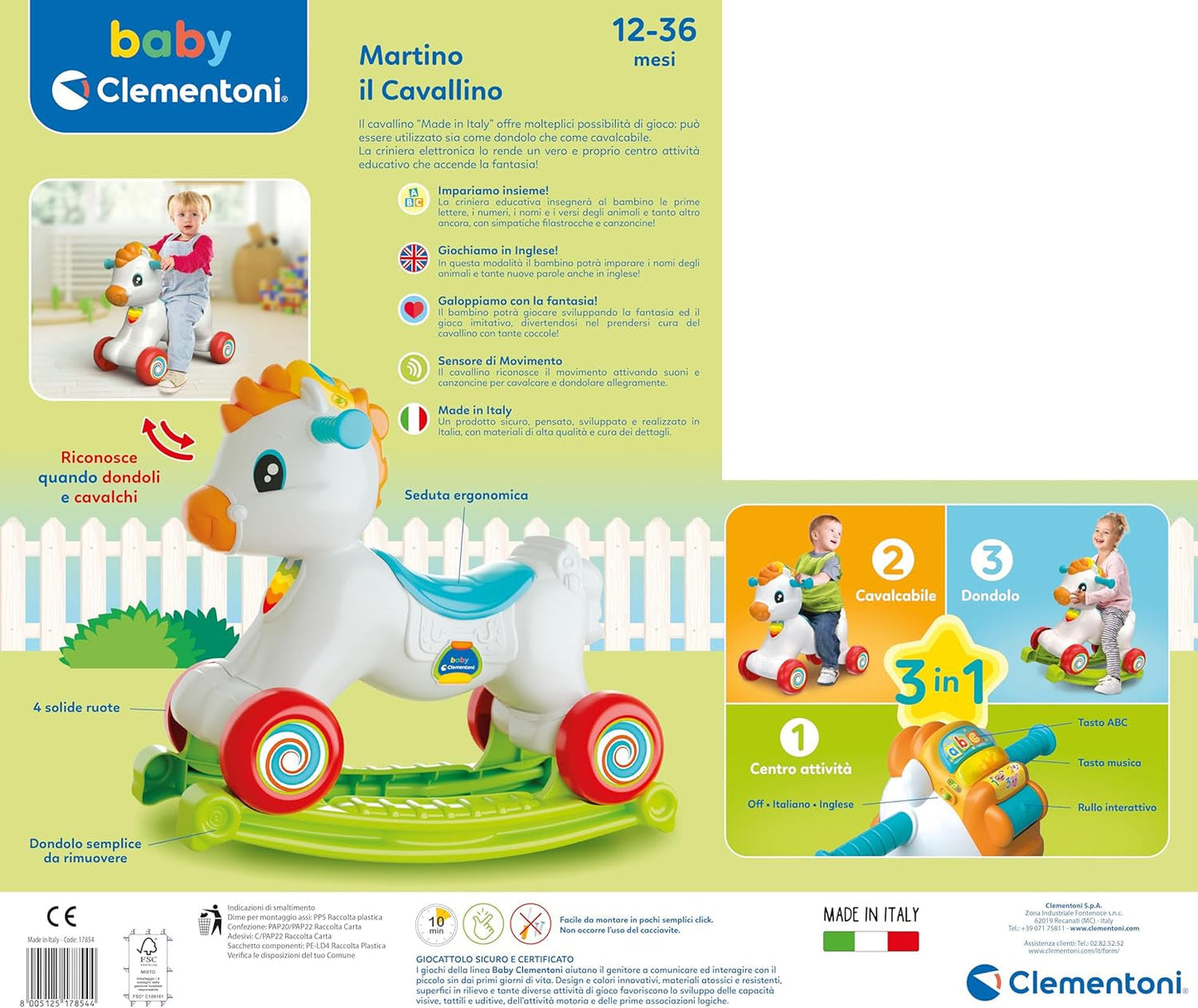 Clementoni - First steps, Multicolor, 17854 Jucarii Bebe Naty Shop