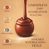 Klasický sortiment čokoládových kuliček Lindt LINDOR | cca. 80 kuliček čokolády (mléčná, bílá, hořká 60%, oříšková) | Velké balení, 1 kg