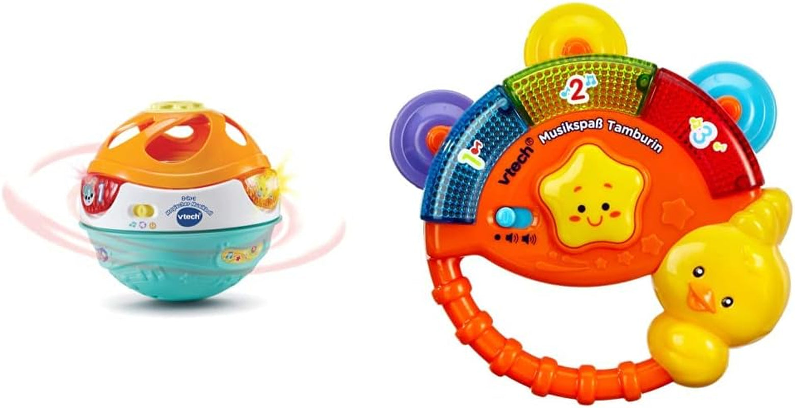 Kouzelná hudební koule Vtech Baby 3 v 1, 9–36 měsíců a dětská hudební zábavná tamburína – elektronická hračka s hudbou a zvukovými efekty – na 9–36 měsíců Hračky pro miminka Naty Shop Výchozí název