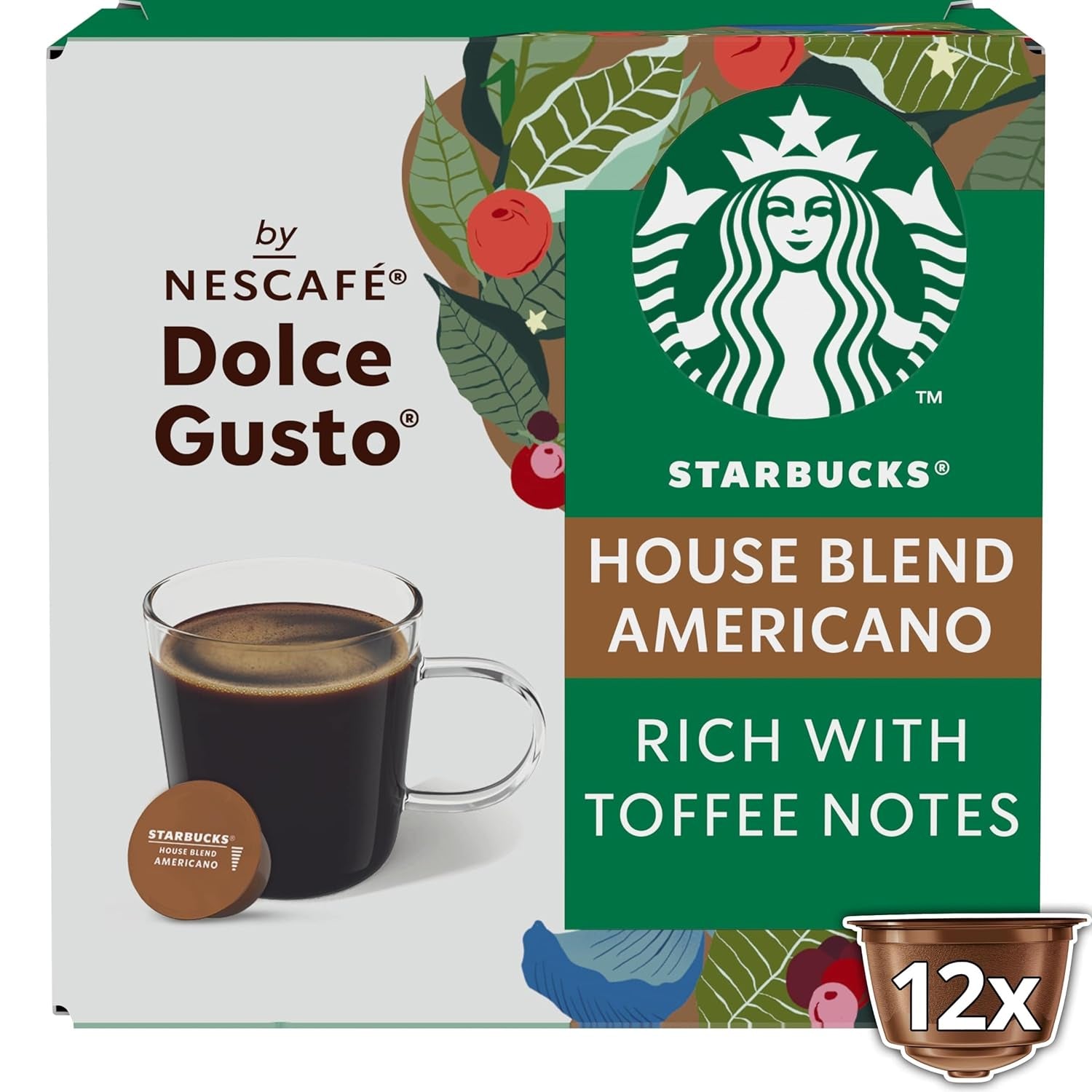 STARBUCKS House Blend od Nescafé Dolce Gusto, Mittlere Röstung, Kaffeekapseln 6 x 12 (72 kapsel)