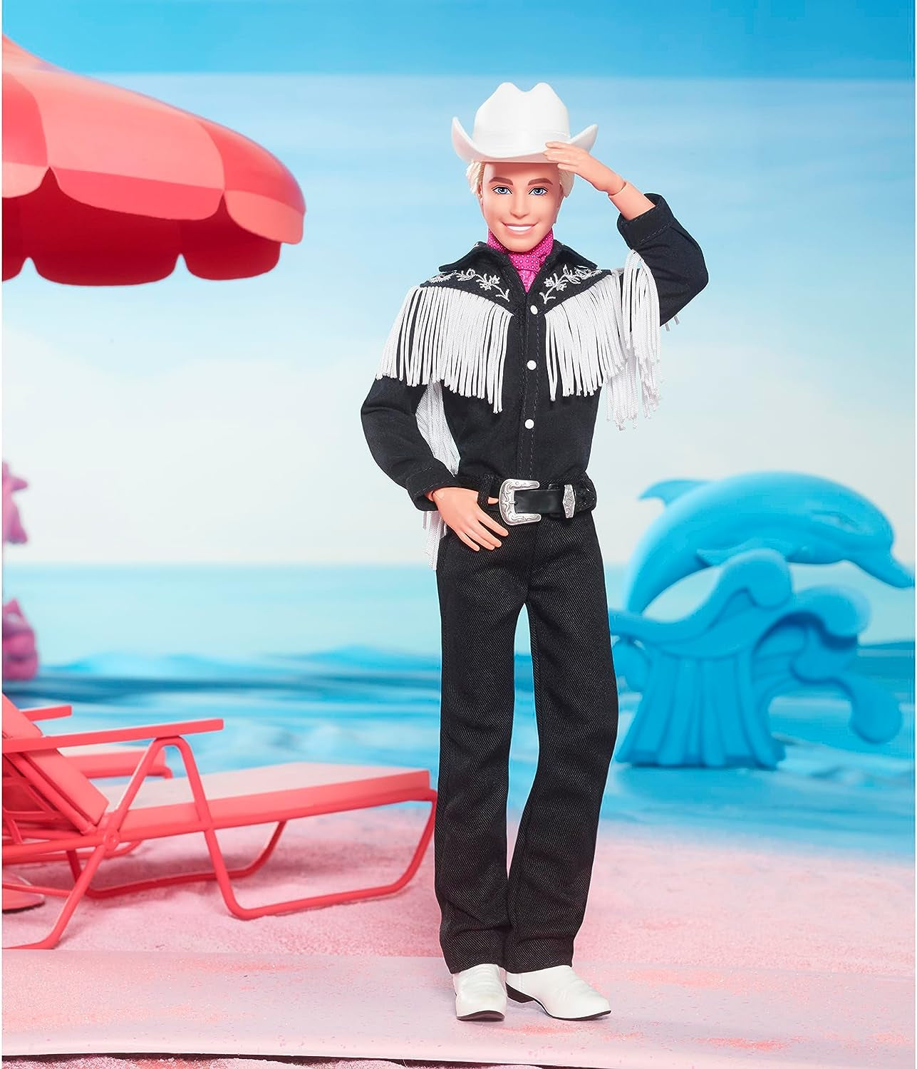 BARBIE the MOVIE Ken – sběratelská panenka ve westernovém oblečení, vintage košile, kovbojský klobouk, bílé boty z filmu pro děti od 3 let, HRF30 Naty Shop Dolls