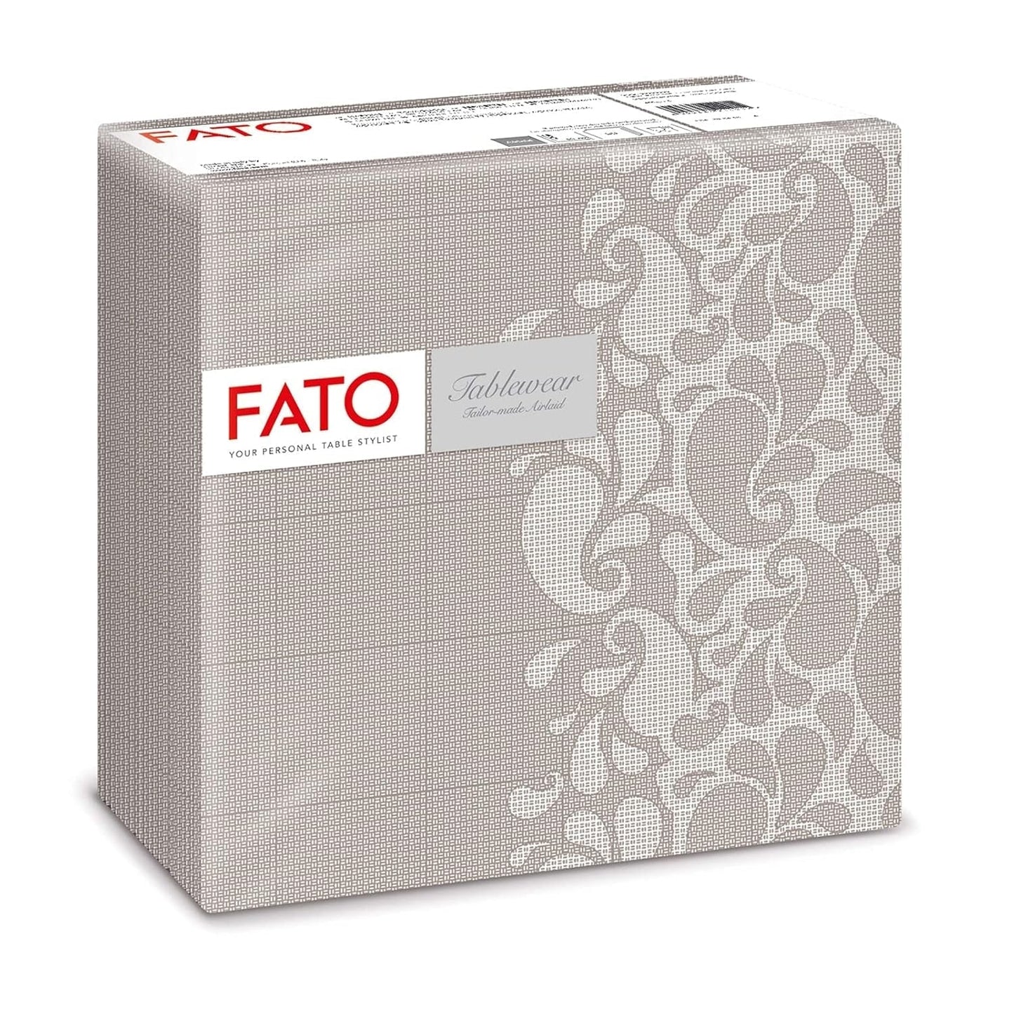Fato - Suché papírové ubrousky, vzduchem kladené, textilní efekt, balení 50 ks ubrousků, 40X40 složené na 4 formáty, dekor Tropicana