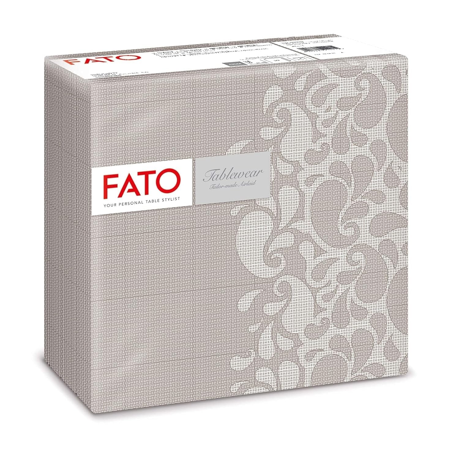 Fato - Suché papírové ubrousky, vzduchem kladené, textilní efekt, balení 50 ks ubrousků, 40X40 složené na 4 formáty, dekor Tropicana