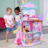 Dřevěný domeček pro panenky Kidkraft Candy Castle s nábytkem a doplňky, domeček pro lamu jednorožce, zvedák na zmrzlinový dort a gumové křeslo pro panenky, hračka pro 3 roky, 20242 domečky pro panenky Naty Shop