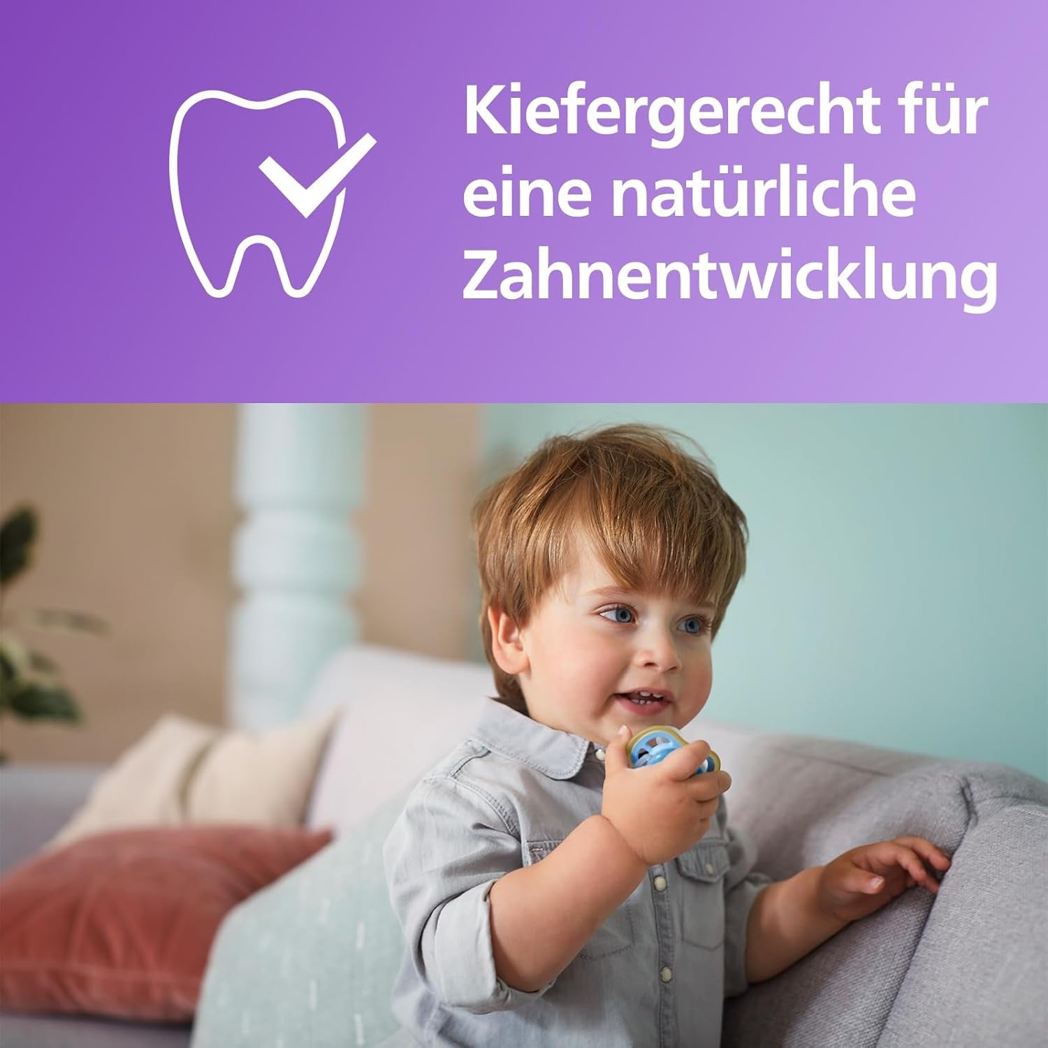 Dudlík Philips Avent Ultra Air - sada 2 prodyšných dudlíků bez BPA pro děti od 18 měsíců, včetně pouzdra na přenášení a sterilizace, Velryba/Velryba (Model SCF349/24)
