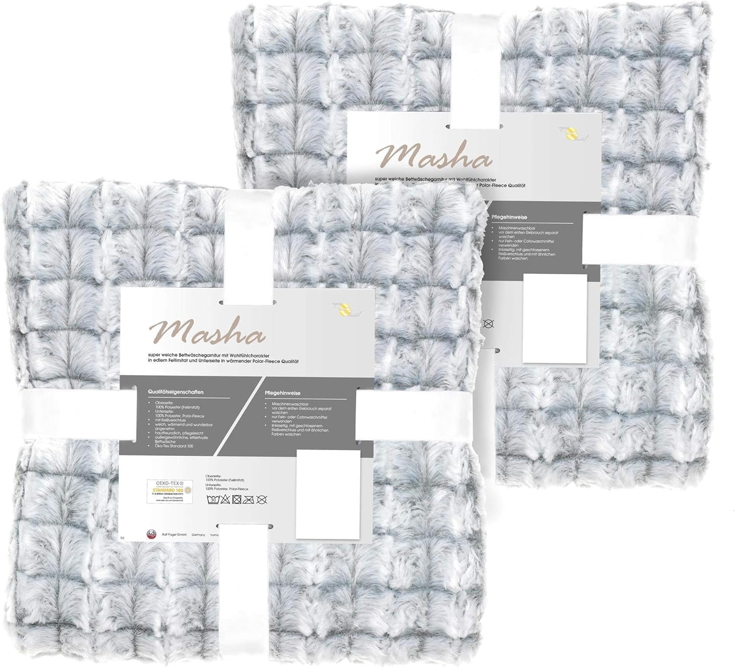 Aqua-Textil Nadýchaná plyšová přikrývka 150 X 200 Cm Šedá Bílá Melange Plyšová TV přikrývka Přehoz Sherpa Fleece Oeko-Tex Ottawa Postele a přikrývky Besuche den aqua-textil-Store Šedá umělá kožešina Povlečení 4 ks. Rozměr 135 x 200 cm
