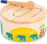 Janod - Gioia Drum - FSC dřevěný buben + buben - Hraní rolí a rané hudební vzdělání - Akvarel - Od 18 měsíců, J07650 Bebe Toys Naty Shop