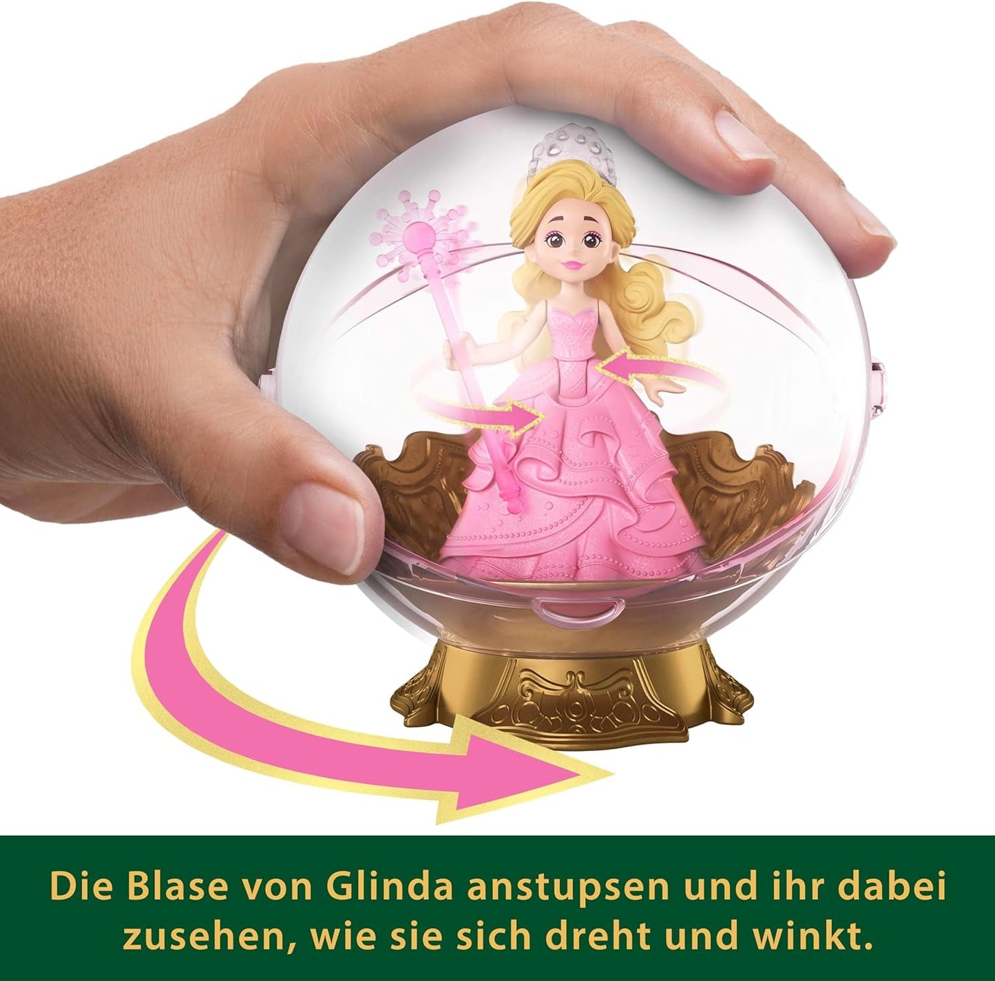 Mattel Universal Pictures Evil Glinda plovoucí bublina, minipanenka Glinda a herní sada inspirovaná filmem, JFM25, [vícebarevné]