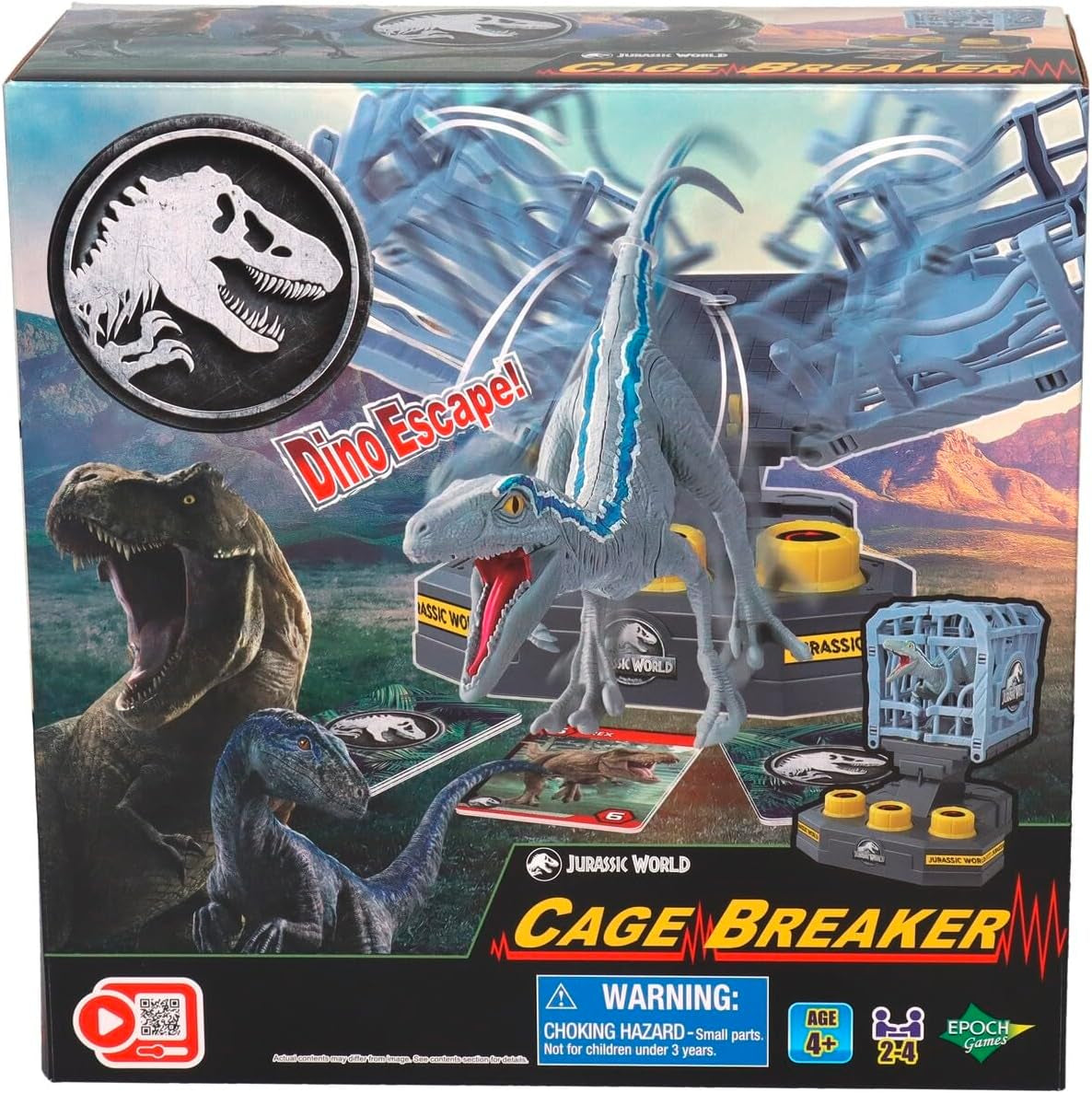 EPOCH Games, Jurský svět – Cage Breaker, 7523, Dinosauří hračka, Stolní hra pro děti od 4 let