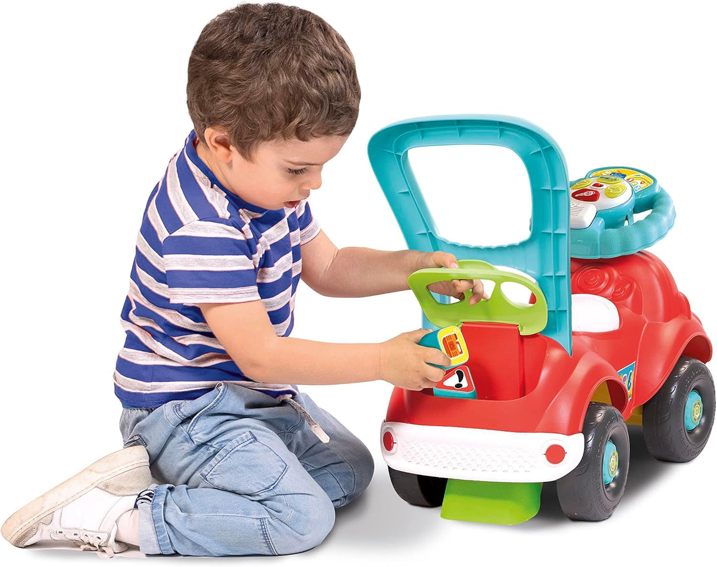 Clementoni - 17747 - Nicolò Go Go 3 v 1 - Jezdecké auto, elektronický výukový reproduktor, první krůčky, světla a zvuky, hra pro 1 rok - Made in Italy Bebe Toys Naty Shop