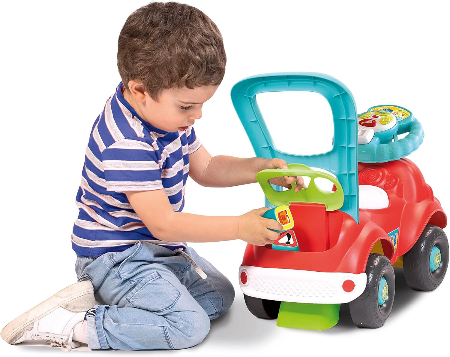 Clementoni - 17747 - Nicolò Go Go 3 v 1 - Jezdecké auto, elektronický výukový reproduktor, první krůčky, světla a zvuky, hra pro 1 rok - Made in Italy Bebe Toys Naty Shop