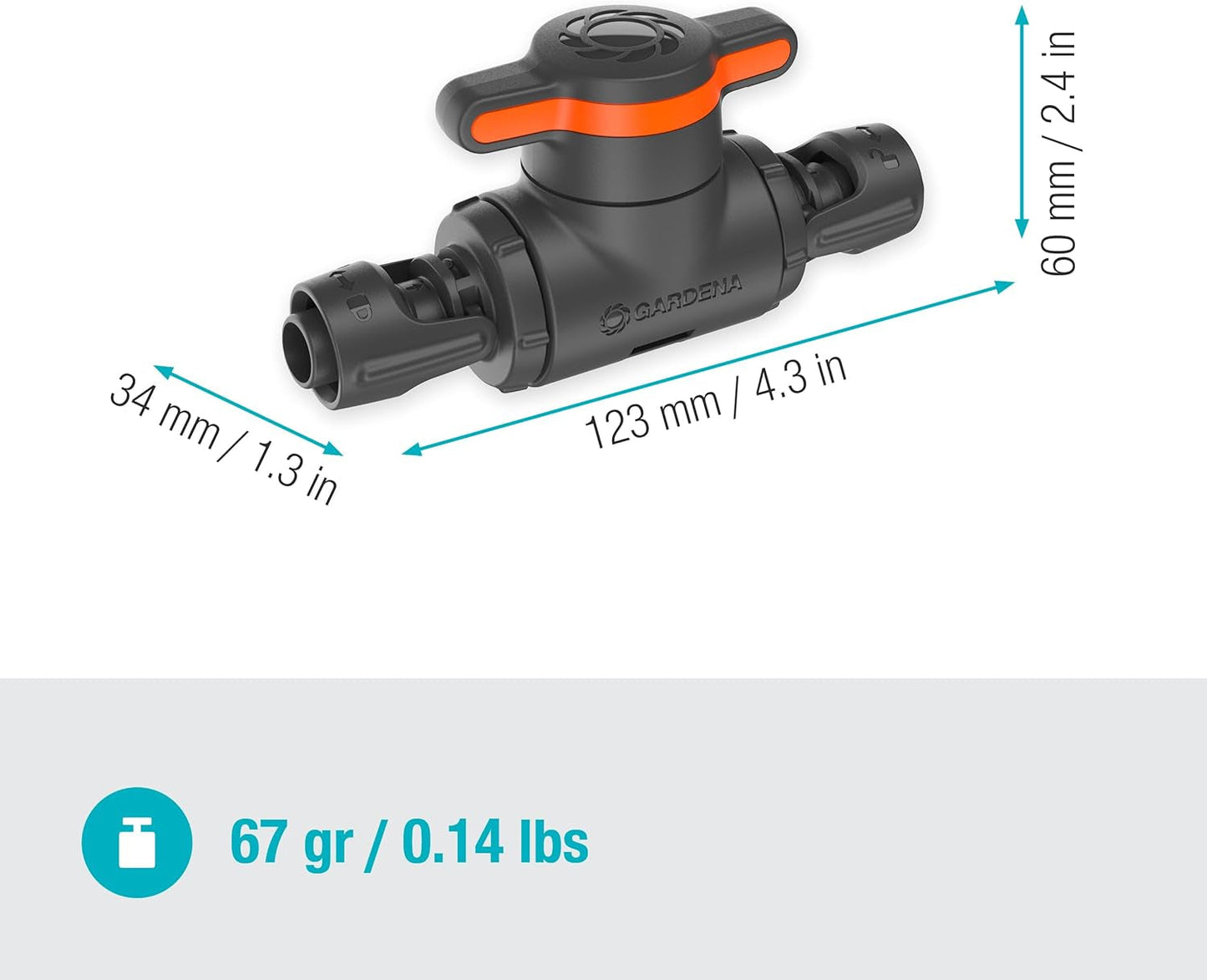Gardena Micro-Drip-System regulační a uzavírací ventil 13 mm (1/2 palce): Jednoduché uzavírání trubek a plynulá regulace průtoku vody, příslušenství pro pokládku odkapávacích trubek (13207-20)