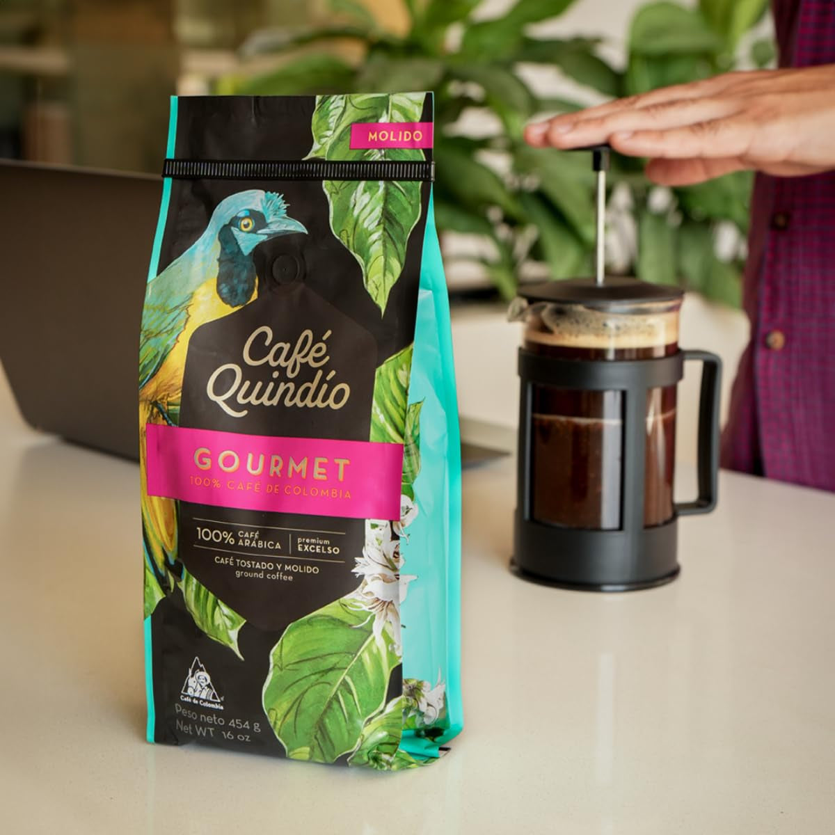 Cafe Quindio Gourmet - Speciální káva - 100% kávová zrna Arabica, Kolumbie, 250 g - ideální pro portafiltrační stroje, plně automatické stroje, filtrovanou kávu nebo French press