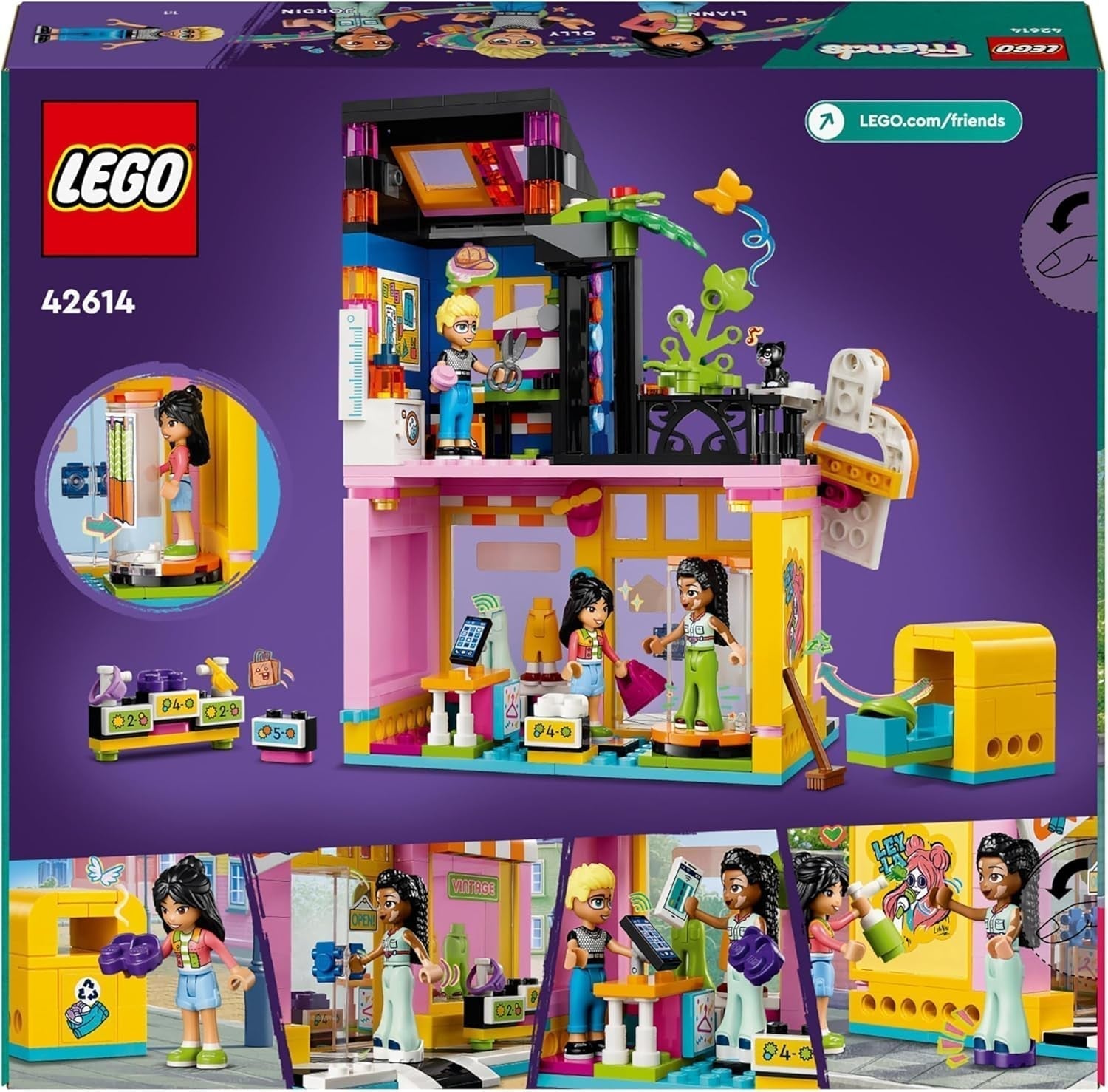 Stavebnice LEGO Friends Vintage Fashion Store pro děti s hračkářstvím, figurkami a kočkou, model na hraní rolí pro sociálně-emocionální rozvoj, dárek pro 6leté dívky a chlapce 42614 Stavebnice Besuche den LEGO-Store
