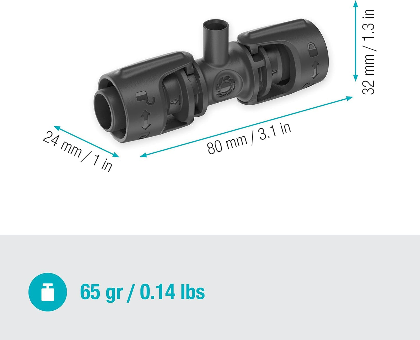Gardena Micro-Drip-System T-kus pro rozprašovací trysky: Spojení mezi 13 mm trubicí a rozprašovací tryskou, automatické zavlažování rostlin, rychlé a snadné připojení, opakovaně použitelné (13206-20)