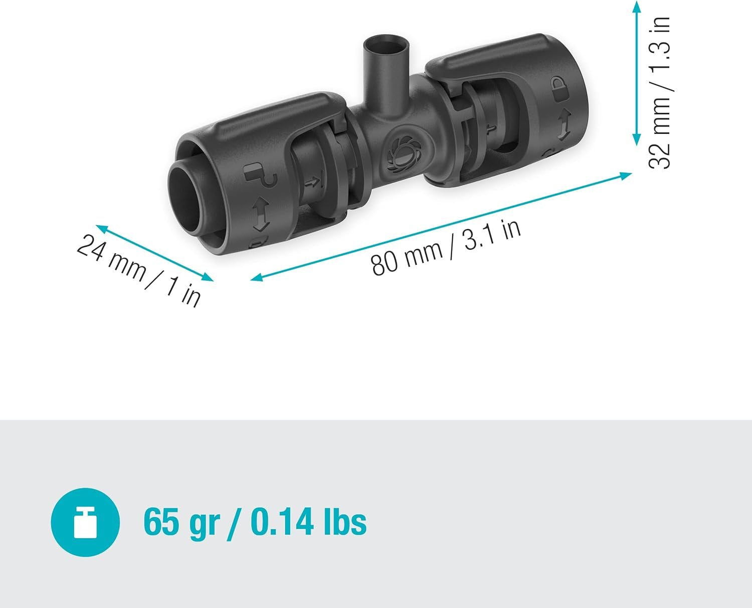 Gardena Micro-Drip-System T-kus pro rozprašovací trysky: Spojení mezi 13 mm trubicí a rozprašovací tryskou, automatické zavlažování rostlin, rychlé a snadné připojení, opakovaně použitelné (13206-20)