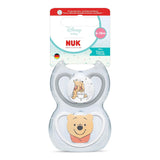 Dudlíky NUK Perfect Match pro miminka | 6-18 měsíců | Ortodontické dudlíky, které podporují cirkulaci vzduchu a zabraňují vyrážkám způsobeným slinami | 95% přijetí miminky** | Disney Medvídek Pú | Balení 2