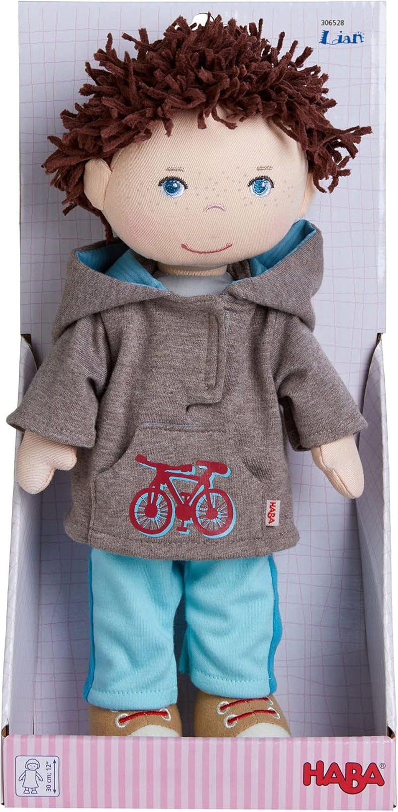 HABA 306528 - Panenka Lian - Plyšová panenka pro děti od 18 měsíců na hraní a objímání z měkkých materiálů - Velikost: 30 cm Naty Shop Dolls