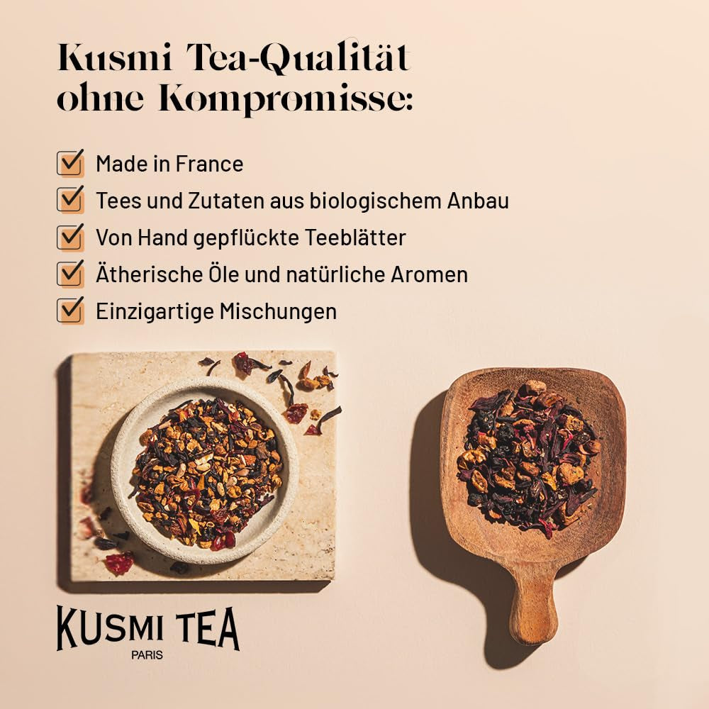 Kusmi Tea - Balení 2 ks - Jasmínový zelený čaj - Bio Jasmínová směs zeleného čaje - 100% Bio zelený čaj - Lze konzumovat teplý i studený - 2X20 čajových sáčků