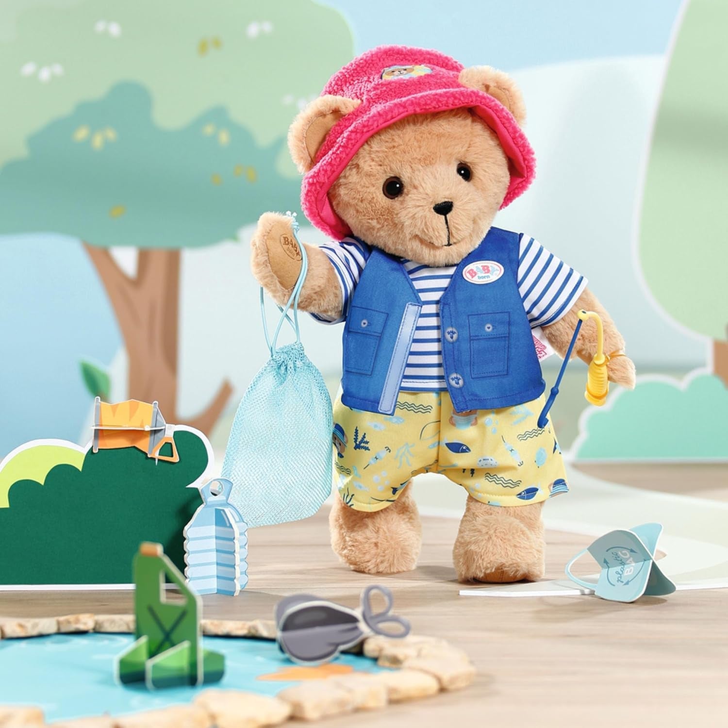 Kostým Baby Born Teddy Angler s rybářským prutem pro panenky 43 cm a medvídka, 835982 Zapf Creation