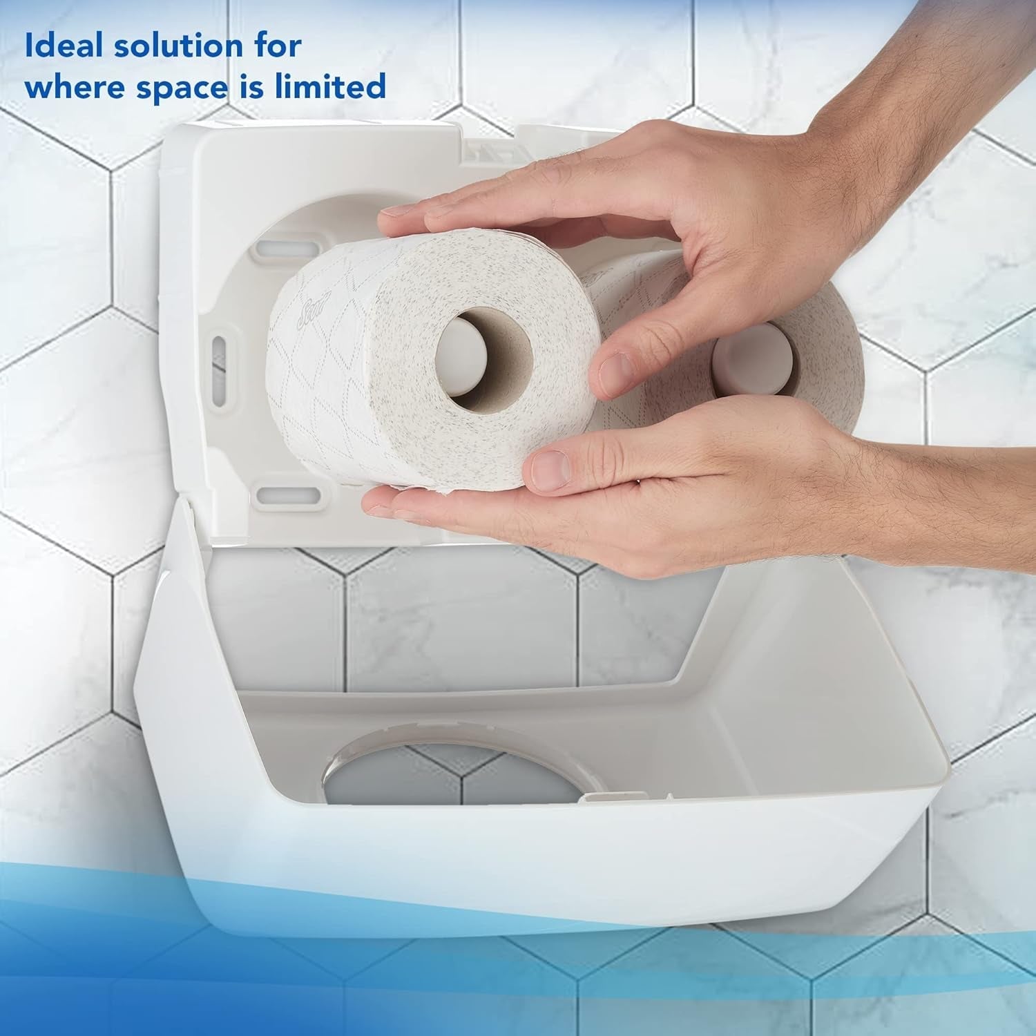 Toaletní papír Scott® Essentialtm 8519 2vrstvý bílý toaletní papír z recyklovaných vláken s certifikací Fsc 64 rolí X 350 listů (celkem 22 400 listů)