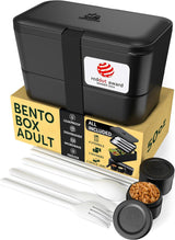 Obědový box Umami pro dospělé, 4 netěsnící stohovatelné Bento boxy na příbory a přihrádky, box na oběd pro dospělé, nádoba na saláty, piknikový / kancelářský box na oběd, šedá uhlí, 1500 ml Naty Shop Onix černé boxy na potraviny - 1500 ml v každém stohovatelném jiném 00 Ml