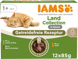 IAMS Delights Land Collection Mokré krmivo pro kočky bez obilovin - Balení různých druhů masa Více balení Mokré krmivo bez obilnin pro kočky od 1 roku 12 x 85 g